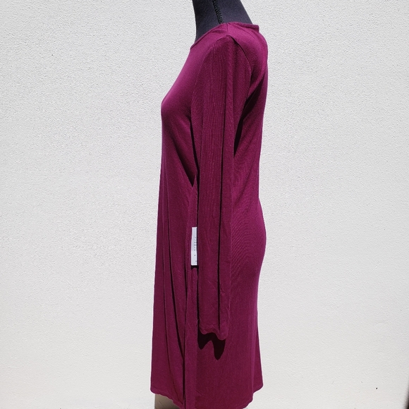 Spense Burgundy deep berry Crew Neck Dress - Picture 9 of 10